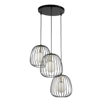 Chandelier on a string BELL 3xG9/12W/230V black/gold