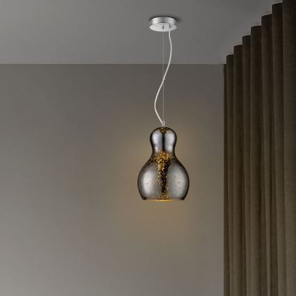 Chandelier on a string BELLO 1xE27/40W/230V d. 21 cm chrome