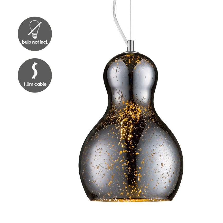 Chandelier on a string BELLO 1xE27/40W/230V d. 21 cm chrome