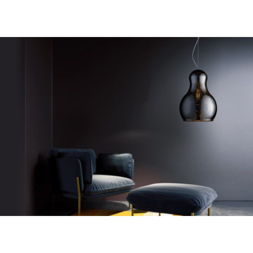 Chandelier on a string BELLO 1xE27/60W/230V d. 30 cm chrome