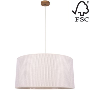 Chandelier on a string BENITA 1xE27/40W/230V creamy/oak – FSC certified