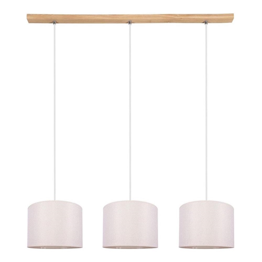 Chandelier on a string BENITA 3xE27/40W/230V creamy/oak