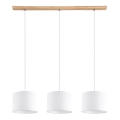 Chandelier on a string BENITA 3xE27/40W/230V white/oak
