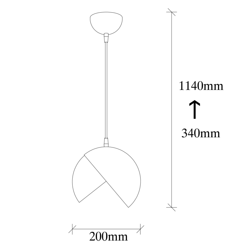 Chandelier on a string BERCESTE 1xE27/40W/230V black/gold