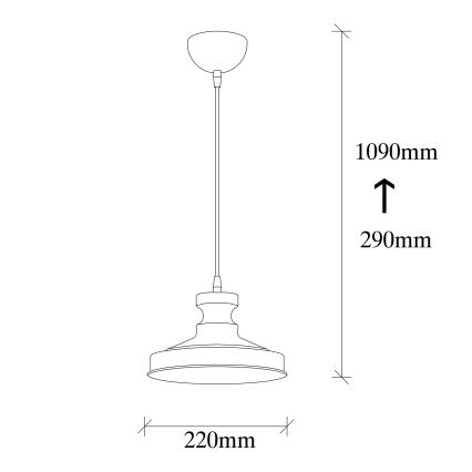 Chandelier on a string BERCESTE 1xE27/40W/230V gold