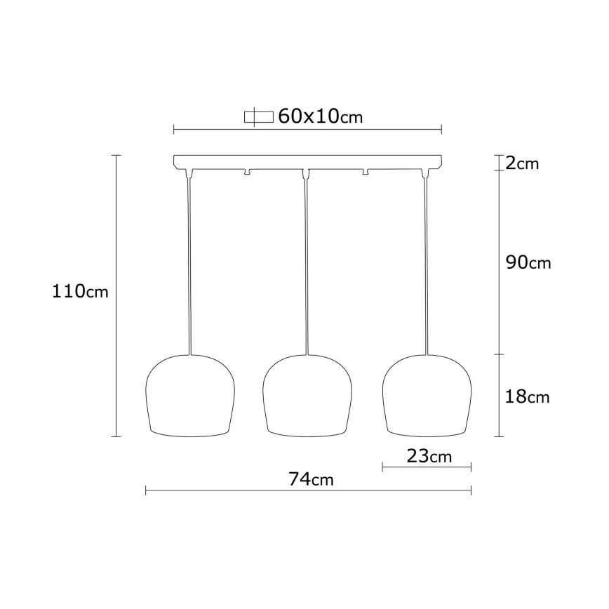 Chandelier on a string BERCESTE 3xE27/40W/230V