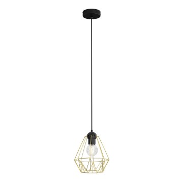 Chandelier on a string BERGEN 1xE27/60W/230V black/golden