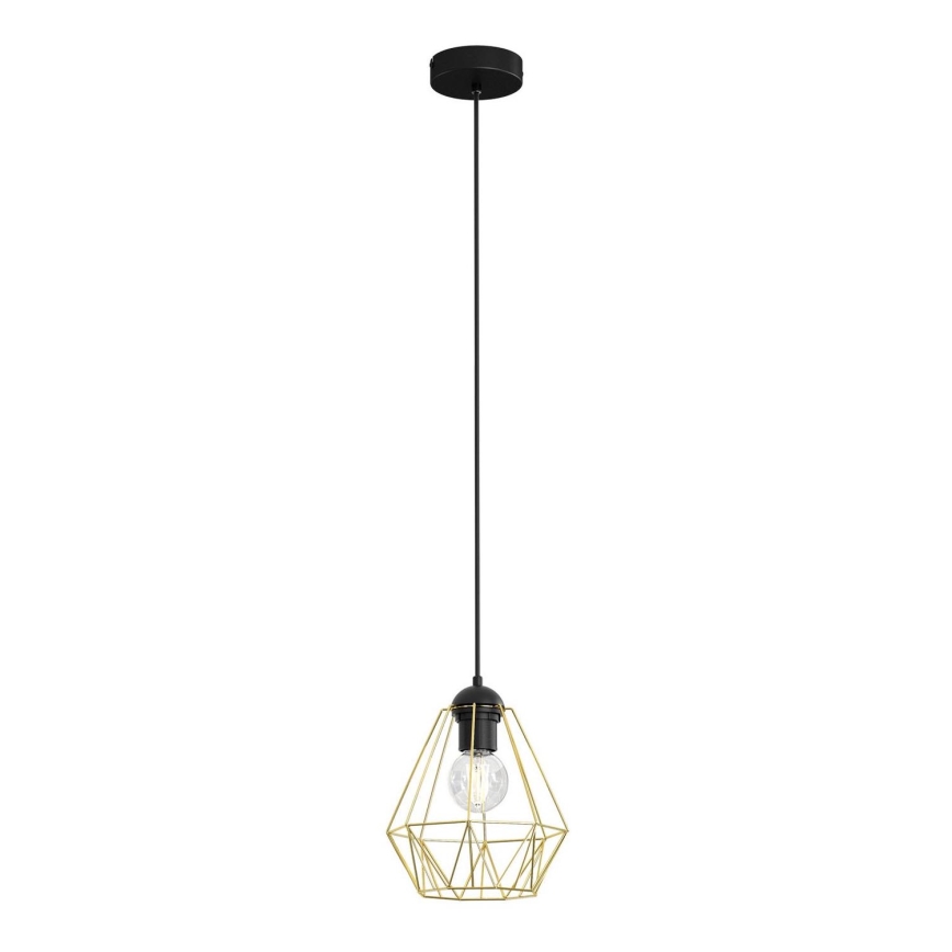 Chandelier on a string BERGEN 1xE27/60W/230V black/golden