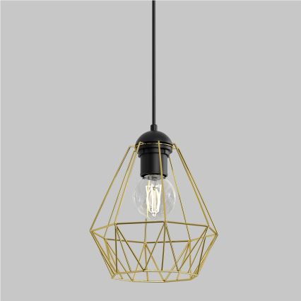 Chandelier on a string BERGEN 1xE27/60W/230V black/golden