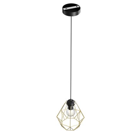Chandelier on a string BERGEN 1xE27/60W/230V black/golden