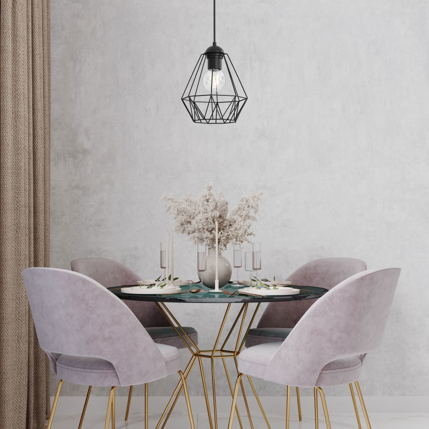 Chandelier on a string BERGEN 1xE27/60W/230V black