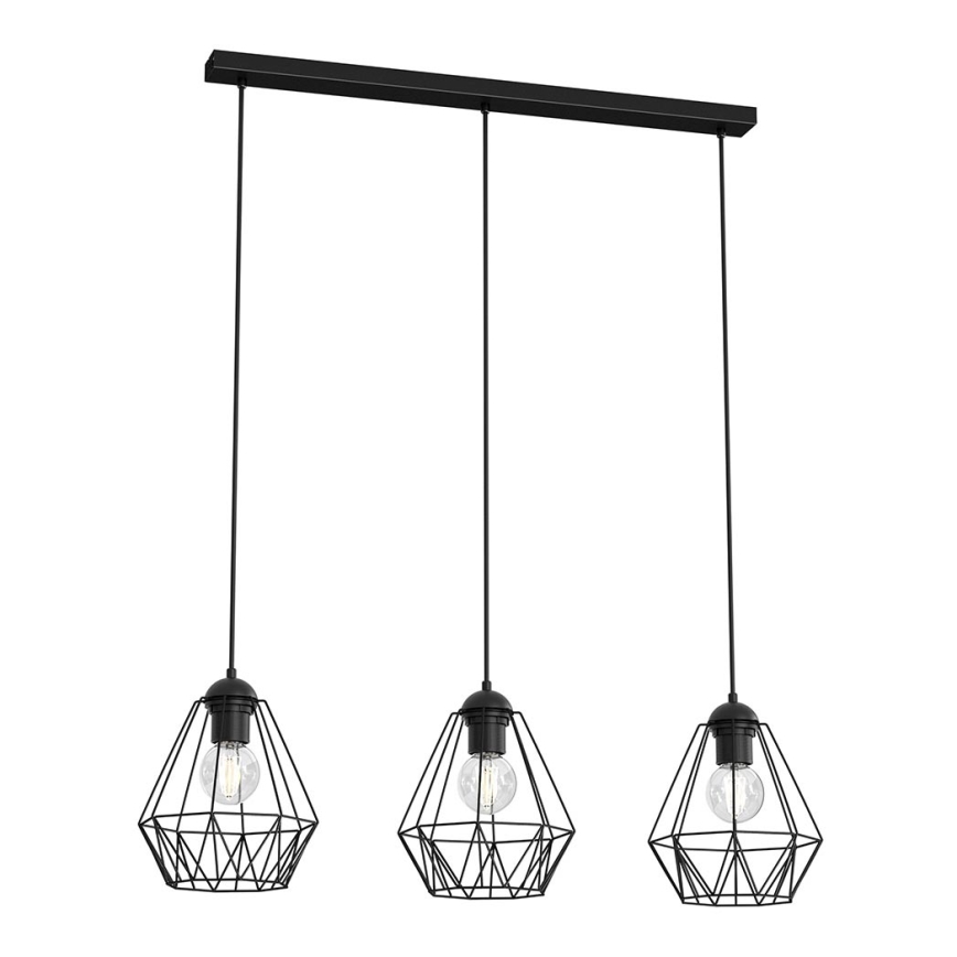 Chandelier on a string BERGEN 3xE27/60W/230V black
