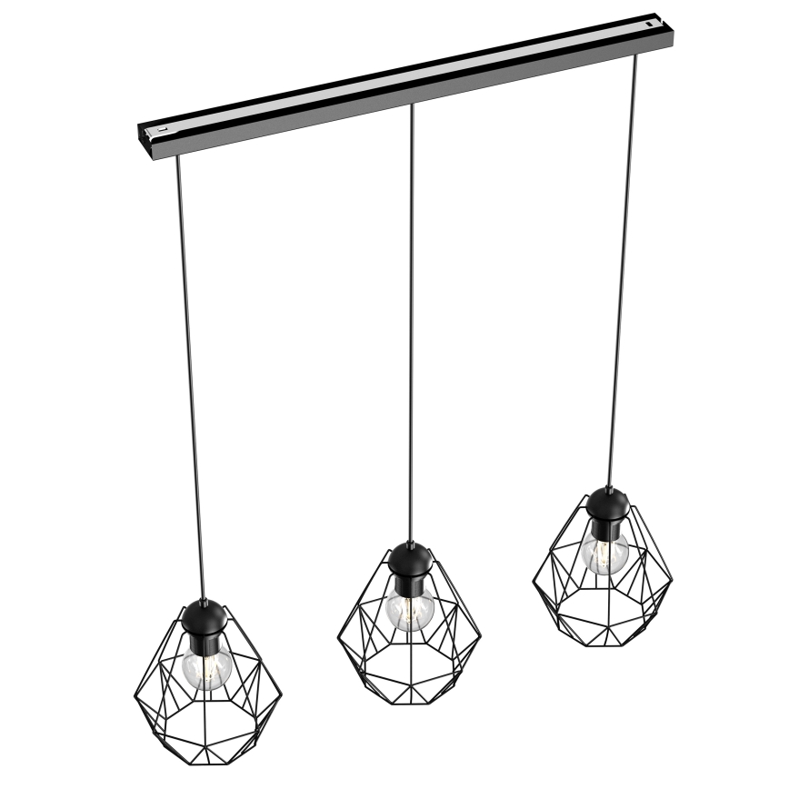 Chandelier on a string BERGEN 3xE27/60W/230V black