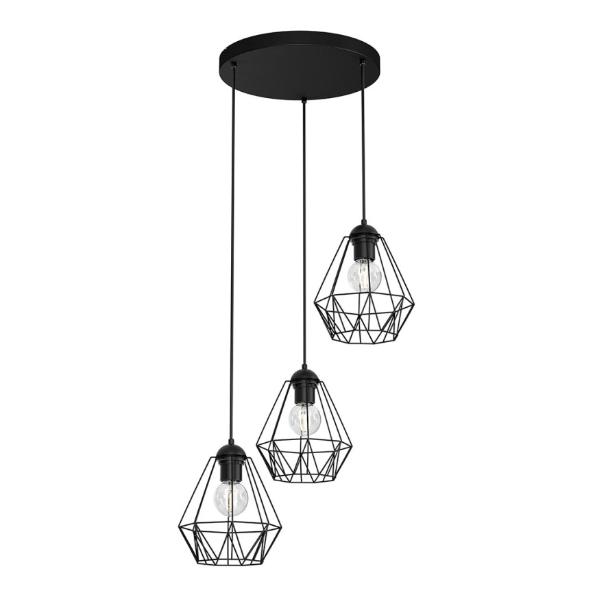 Chandelier on a string BERGEN 3xE27/60W/230V black