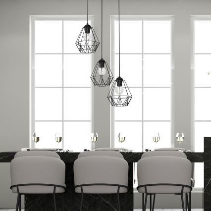 Chandelier on a string BERGEN 3xE27/60W/230V black