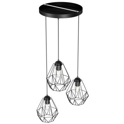 Chandelier on a string BERGEN 3xE27/60W/230V black