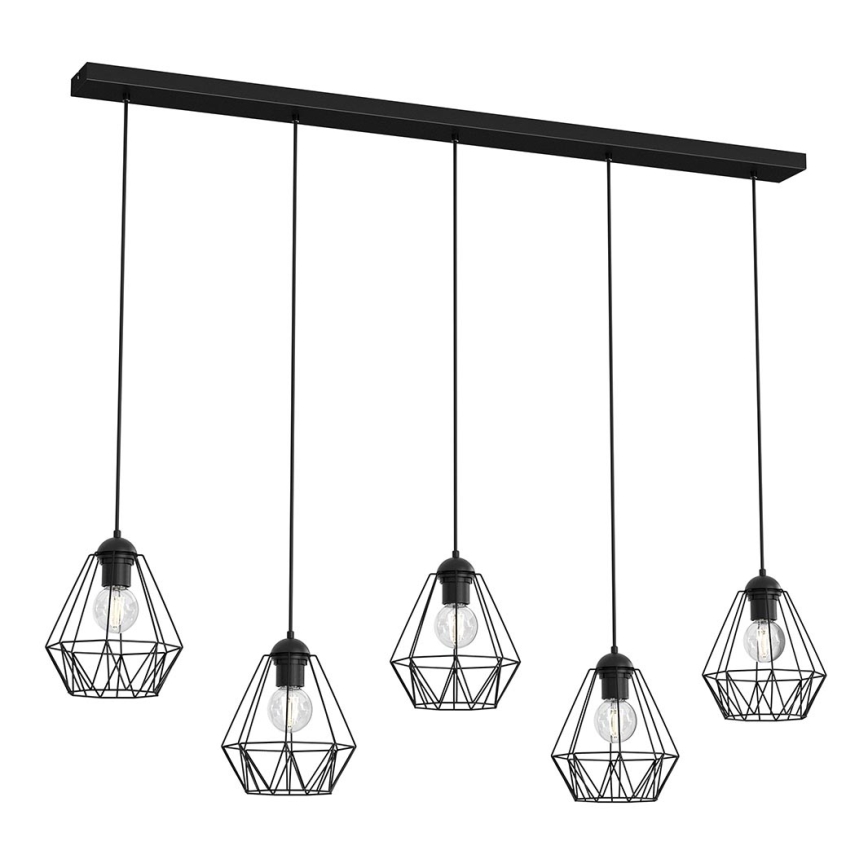 Chandelier on a string BERGEN 5xE27/60W/230V black