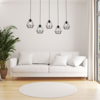 Chandelier on a string BERGEN 5xE27/60W/230V black