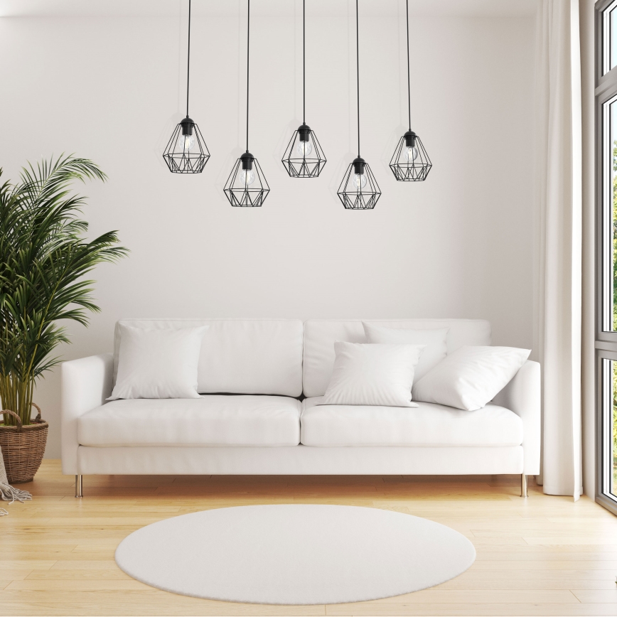 Chandelier on a string BERGEN 5xE27/60W/230V black