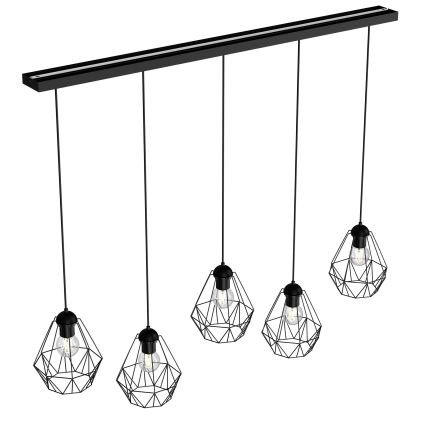Chandelier on a string BERGEN 5xE27/60W/230V black