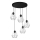 Chandelier on a string BERGEN 5xE27/60W/230V black/shiny chrome