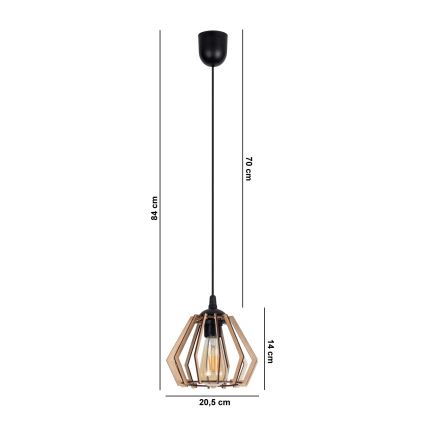 Chandelier on a string BERGO 1xE27/60W/230V black