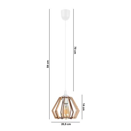 Chandelier on a string BERGO 1xE27/60W/230V white