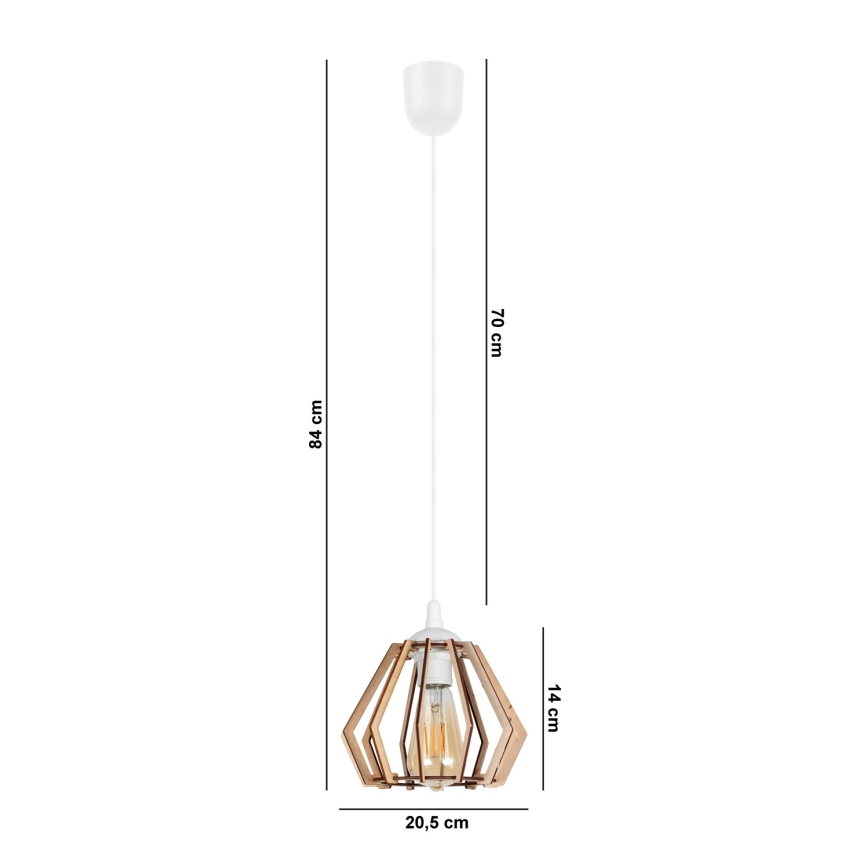 Chandelier on a string BERGO 1xE27/60W/230V white