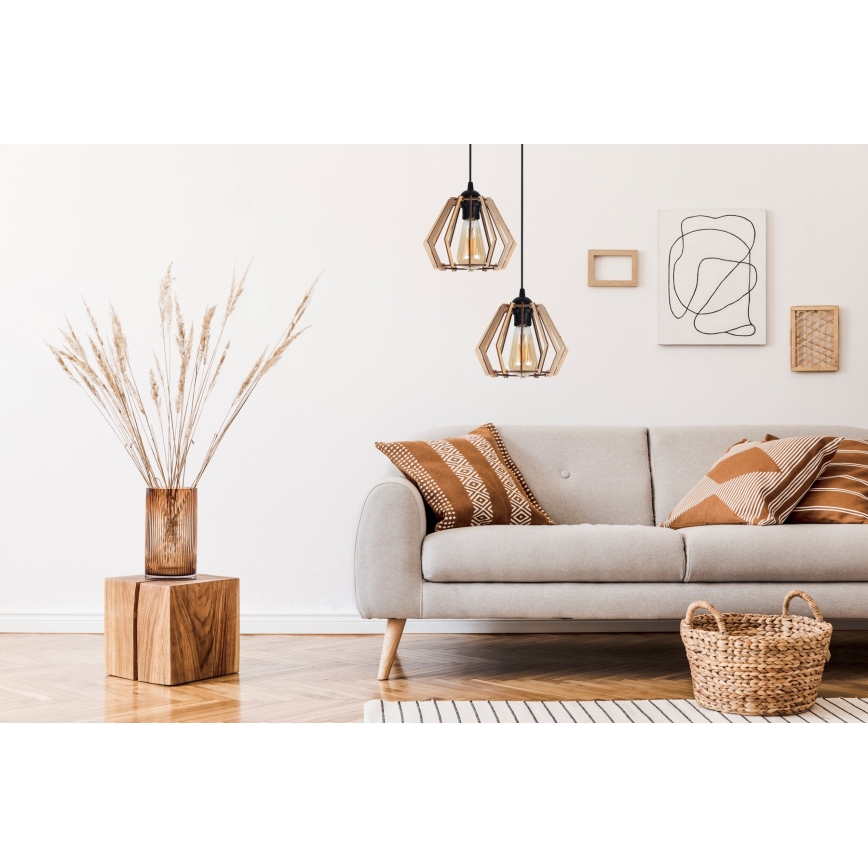 Chandelier on a string BERGO 2xE27/60W/230V black