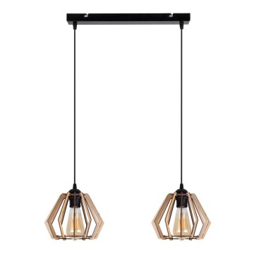 Chandelier on a string BERGO 2xE27/60W/230V black