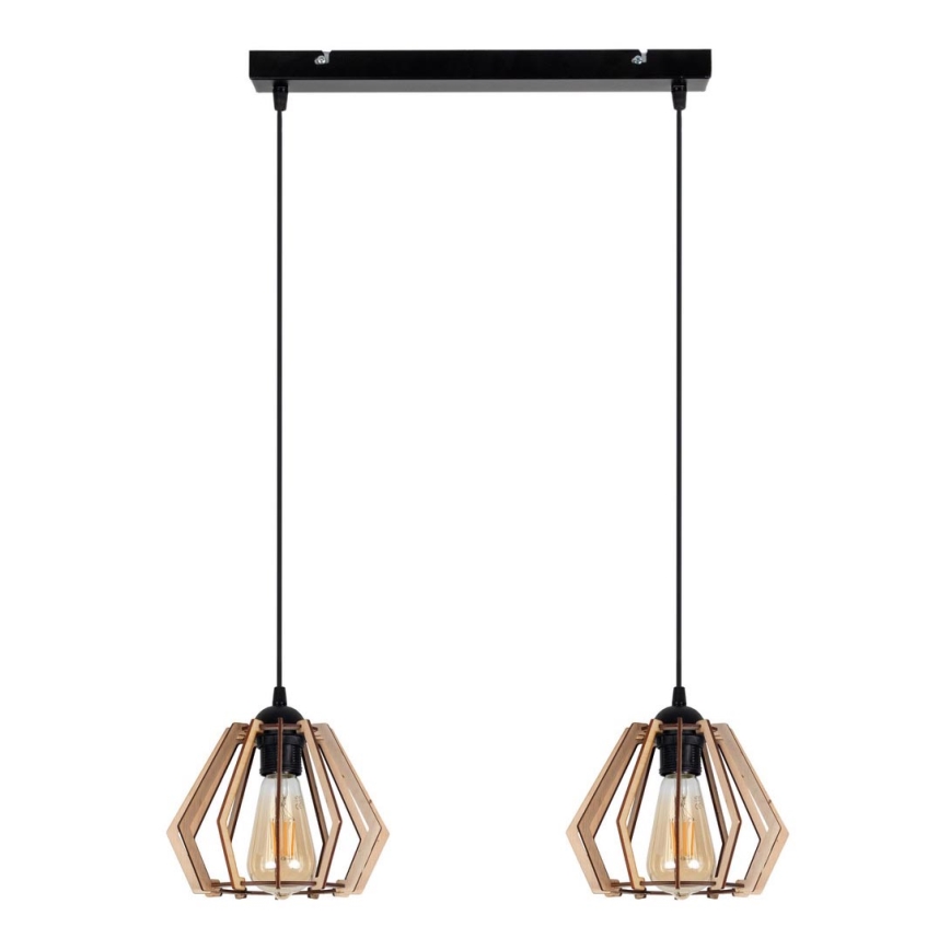 Chandelier on a string BERGO 2xE27/60W/230V black