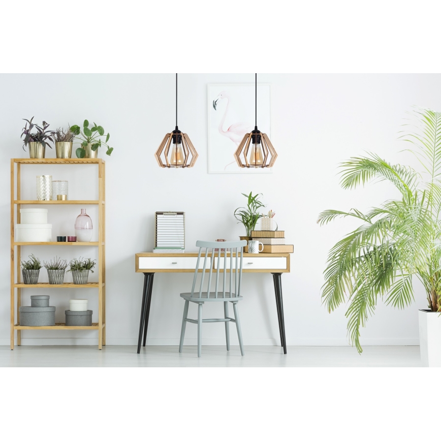Chandelier on a string BERGO 2xE27/60W/230V black
