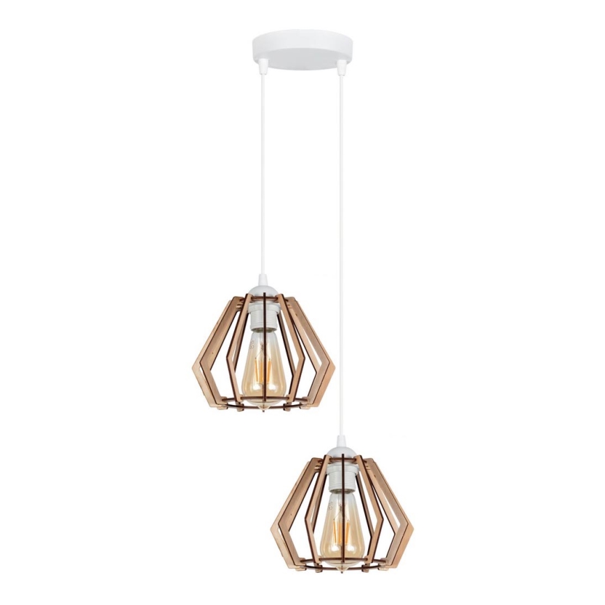 Chandelier on a string BERGO 2xE27/60W/230V white