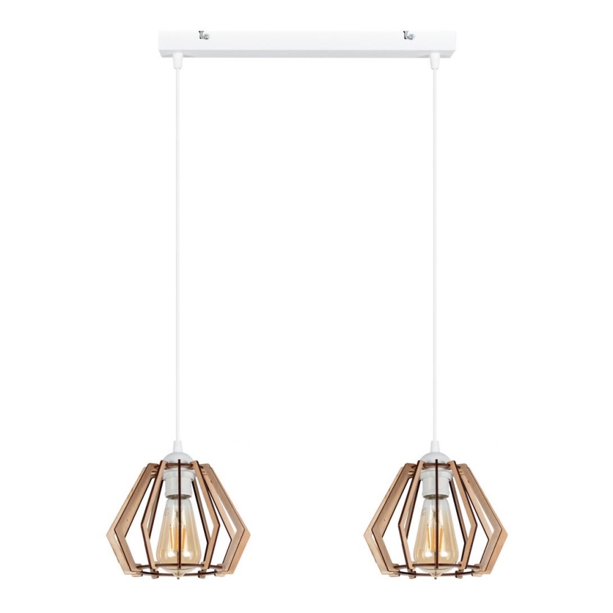 Chandelier on a string BERGO 2xE27/60W/230V white