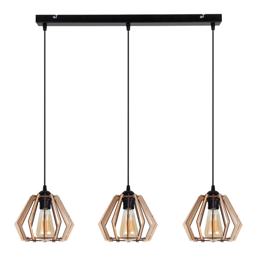 Chandelier on a string BERGO 3xE27/60W/230V black