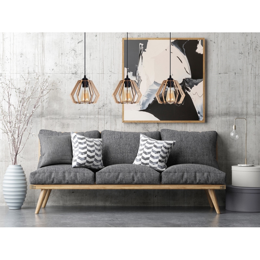 Chandelier on a string BERGO 3xE27/60W/230V black