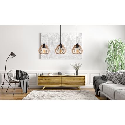 Chandelier on a string BERGO 3xE27/60W/230V black