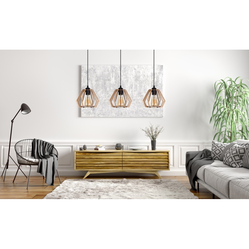 Chandelier on a string BERGO 3xE27/60W/230V black