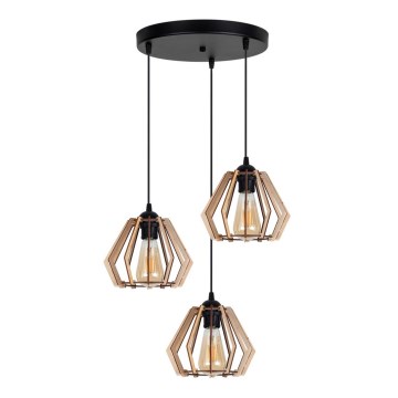 Chandelier on a string BERGO 3xE27/60W/230V black
