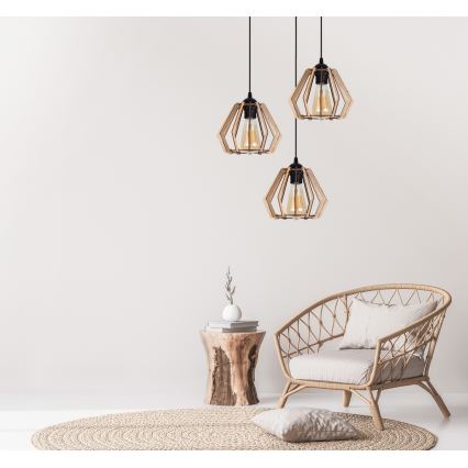 Chandelier on a string BERGO 3xE27/60W/230V black