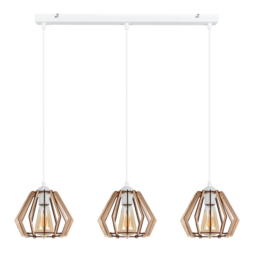 Chandelier on a string BERGO 3xE27/60W/230V white