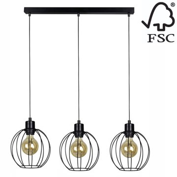 Chandelier on a string BERIS 3xE27/60W/230V oak - FSC certified