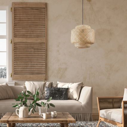 Chandelier on a string BERTA 1xE27/20W/230V d. 40 cm bamboo