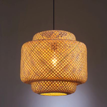 Chandelier on a string BERTA 1xE27/20W/230V d. 40 cm bamboo