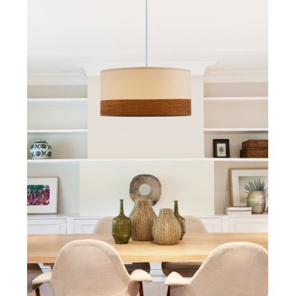 Chandelier on a string BIANCO 1xE27/40W/230V white/brown