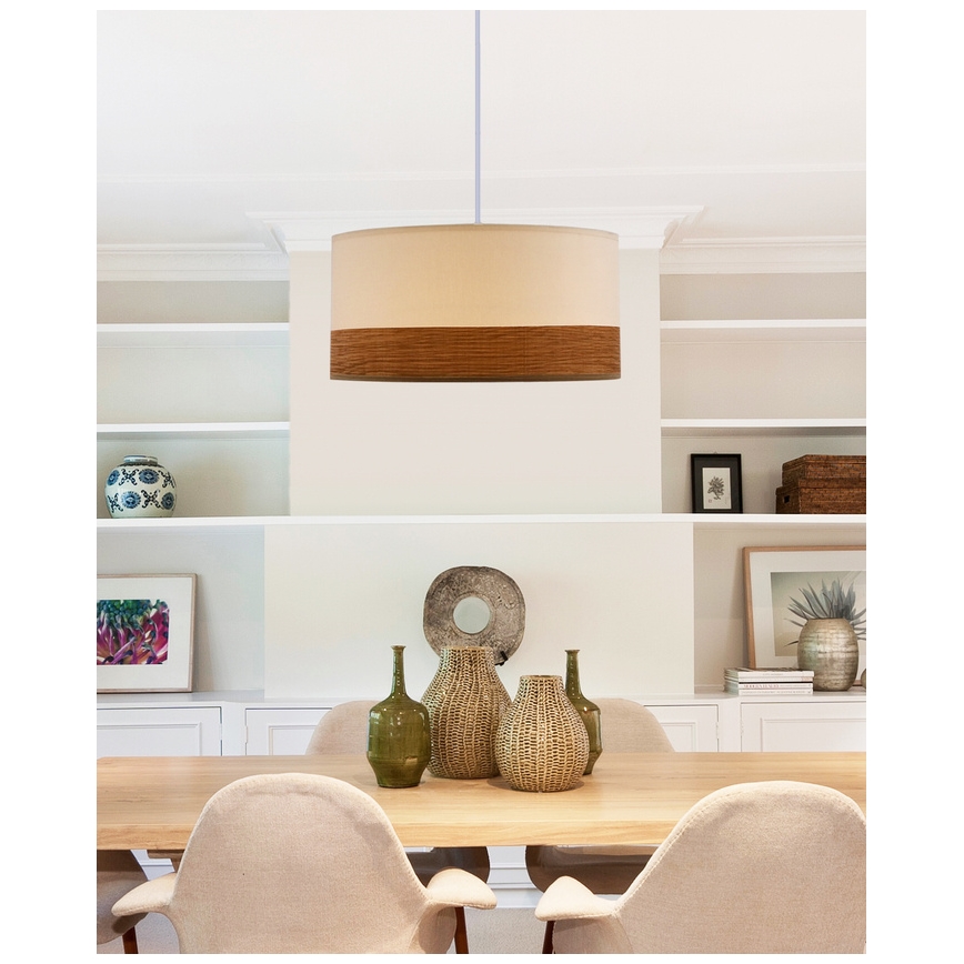 Chandelier on a string BIANCO 1xE27/40W/230V white/brown