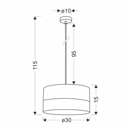 Chandelier on a string BIANCO 1xE27/40W/230V white/brown