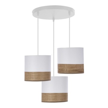 Chandelier on a string BIANCO 3xE27/40W/230V white/brown
