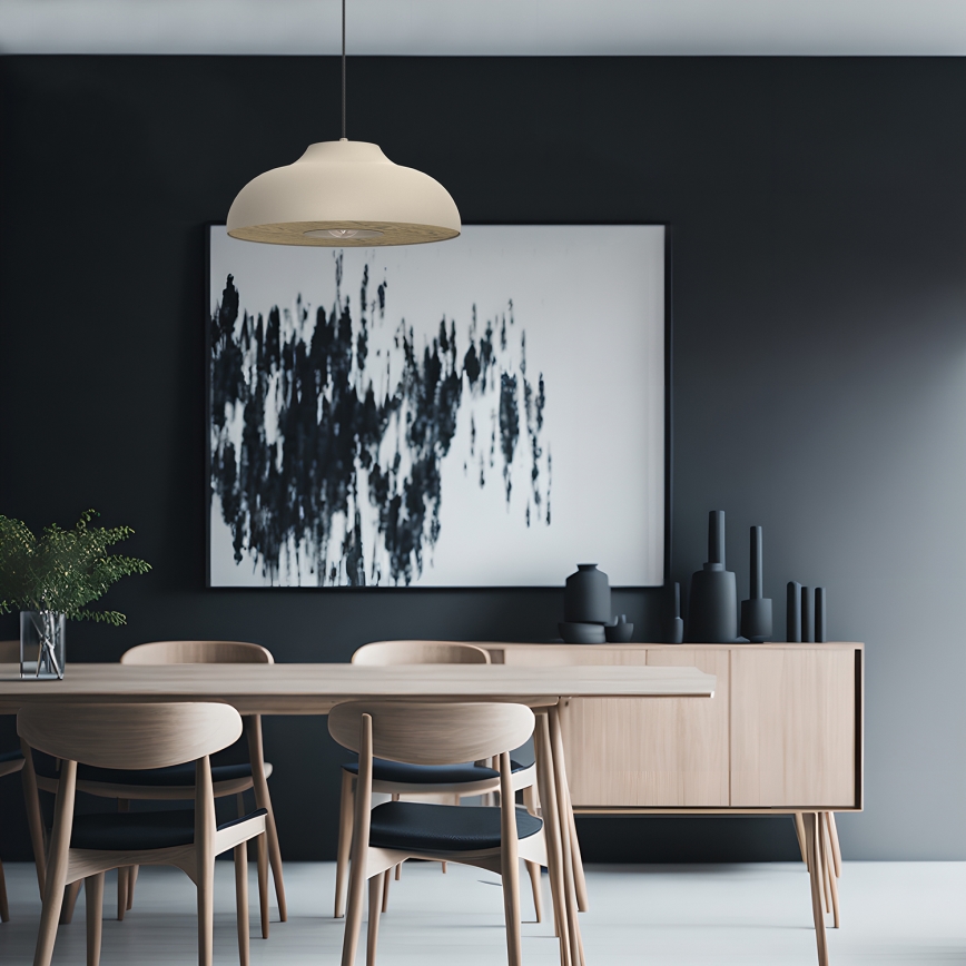 Chandelier on a string BILBAO 1xE27/15W/230V d. 40 cm beige