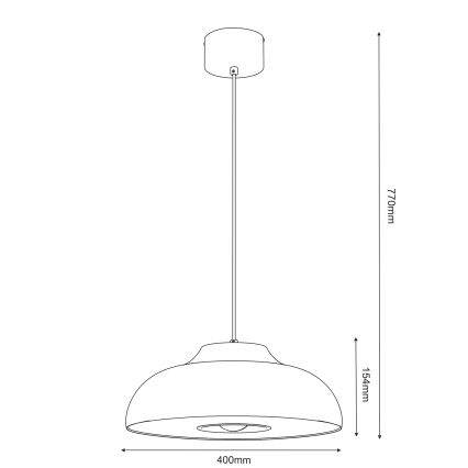 Chandelier on a string BILBAO 1xE27/15W/230V d. 40 cm beige